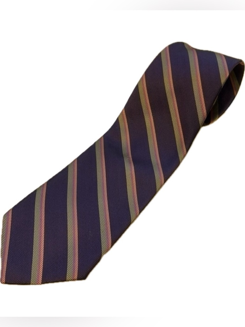 Brooks Brothers Pure Silk Purple Orange Gold Pink Multi - Striped “346” …